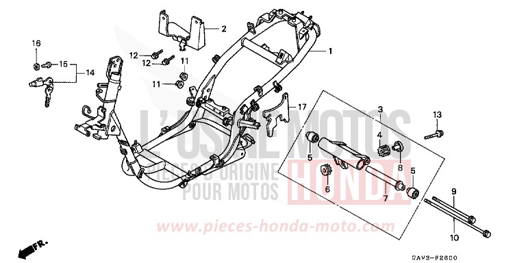 RAHMENKOERPER von CB1300 Super Bold'or ABS BARBADOS BLUE (B134) von 1995